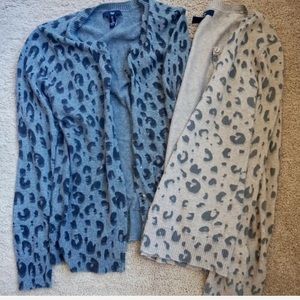 2 gap leopard print cardigans